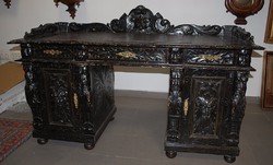 Eklektikus neoreneszánsz íróasztal XIX. század