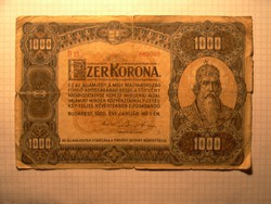 Ritka 1000 Korona 1920 !! 