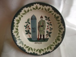 I.Világháborús porcelán katonás tányér 