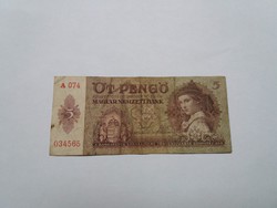5 Pengő 1939-es   bankjegy!