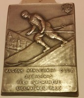 Berán Nándor: Magyar Athletikai Club Jubiláris Téli Sporthete Lillafüred 1935 alpaka jelvény 45,5X33