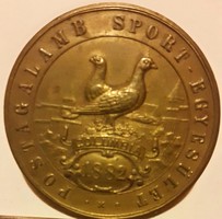 Hawel Pál :Postagalamb Sport - Egyesület 1882 díjérem, Columbia vert ezüstözött? érem mérete:40mm