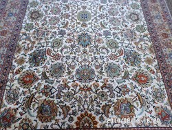 Gyönyörű Kashmir értékes kézi csomózású tiszta selyem szőnyeg eladó 285x185