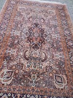 Gyönyörű Kashmir régi fél antik értékes kézi csomózású tiszta selyem szőnyeg eladó 188x122
