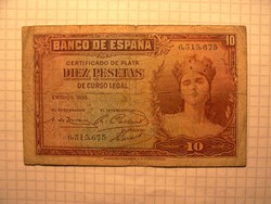 Spanyol 10 Peseta  1935 !!