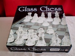 Üveg sakk készlet dobozában sosem használt