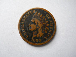 USA 1866 One Cent Indian Head