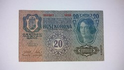 20 korona 1913 -as ,2. kiadás! Nagyon szép ropogós  bankjegy!