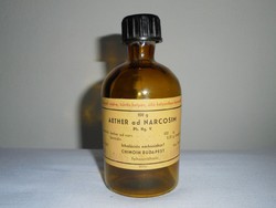 Gyógyszertári gyógyszeres üveg palack - Chinoin Gyógyszergyár 1966-os