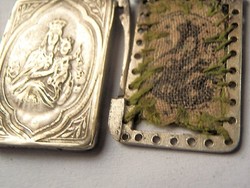 Antik ezüst extra "Mária" medál ,kivehető képpel