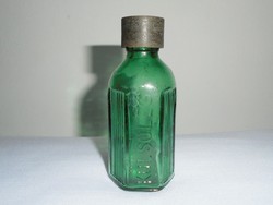 Antik kis üveg palack - gyógyszertári gyógyszeres, hatszögletű, KÜLSŐLEG felirat - 50 ml