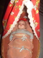 Baba kocsi, antik babával