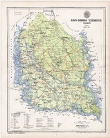 Bács - Bodrog vármegye térkép 1895 II., eredeti, megye, Gönczy Pál, Nagy - Magyarország, antik, régi