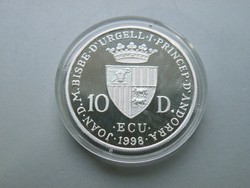 Ap 539 - 1998 ezüst 10 Dinár Andorra tükörveret