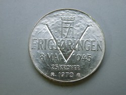 Ap 540 - 1970 UNC ezüst 25 Korona Norvégia