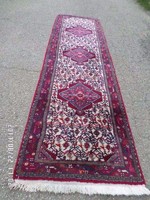 Hamadán gyönyörű kézi csomózású gyapjú futó szőnyeg eladó 291cmx83cm