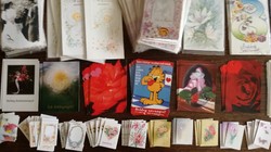 Retro képeslapok, meghivók, üdvözlő kártyák 110+100 db