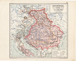 Magyarország térkép 1342 - 1382, kiadva 1913, eredeti, teljes atlasz, Kogutowicz Manó, történelmi