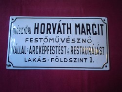 Diósgyőri Horváth Margit festőművésznő zománctáblája