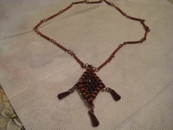 Necklace made of red copper 86 cm beautiful handmade