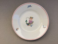 Gránit kislányos régi tányér