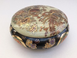 Keleti aranyozott asztaldísz kerámia bonbonier 18,5 cm