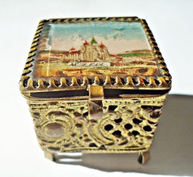 Infuriated twisted pierced antique bronze ring box