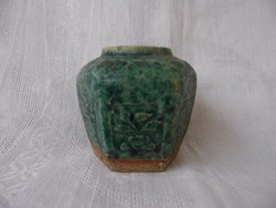 Antik kínai szeladon mázas kőcserép tároló edény 18-19. század