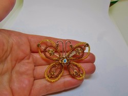 Beautiful antique stone gilded brooch