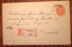 Ovális díjjegyű krajcáros boríték 1898-ból