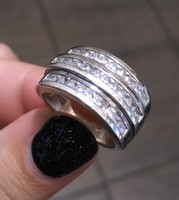 3 sorban köves ezüst gyűrű