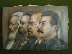 Zbisko Béla - Marx, Engels, Lenin, Sztálin 1952. - olajfestmény
