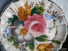 Rózsás régi porcelán olasz tányér 21 cm. 
