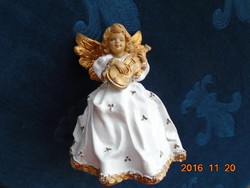 Számozott Zenélő angyal fehér,arany 11 cm