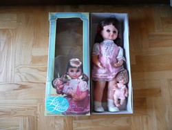Vintage Lin & Lindy Doll eredeti dobozában, Régi baba, Retro játék, Retro gyermek játék