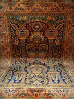 Gyönyörű selymes Ghom Perzsa szőnyeg