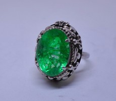Szépséges  antik smaragdköves  ezüstgyűrű