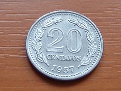 ARGENTÍNA 20 CENTAVOS 1957