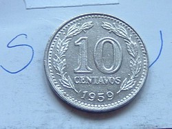 ARGENTÍNA 10 CENTAVOS 1959 S+V