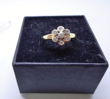 Gyönyörű antik margaréta 0.25ct gyémánt aranygyűrű