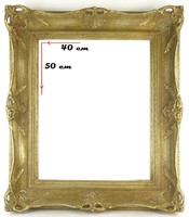 0O678 Régi aranyozott Blondel képkeret 50 x 40 cm