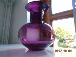 Lila bidermeier üveg váza