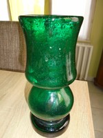 Fújt, szakított érdekes üveg váza (kis lepattanás)