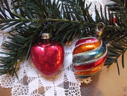 Karácsonyfadísz üveg szivárvány csepp és szív forma