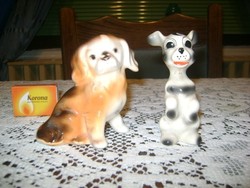Két darab kerámia kutya figura