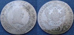 II. Ferenc  20 kreutzer   1805 C  Kassa     Ag ezüst