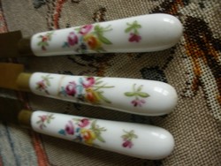 Antik kézzel festett porcelán nyelű kések