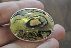 Abalon kagylós ezüst gyűrű 18mm