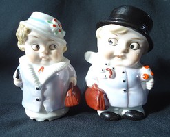 Bors kisasszony, és Só úr, porcelán fűszertartók párban