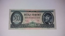 20 Forint 1965-ös, Hajtatlan ,A-UNC  bankjegy. Ritka !